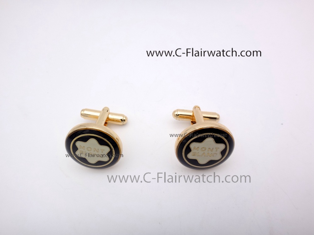 Low Price Copy Montblanc Gold Cufflinks Men Cufflink